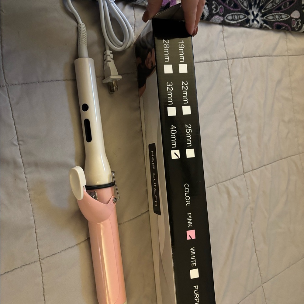 Pink and White Curling Iron